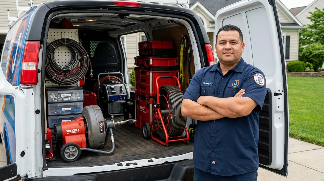 Professional drain cleaning equipment and Johns Plumbing LLC plumber in Beavercreek