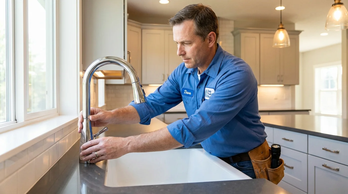 Kitchen faucet installation by Johns Plumbing LLC in Beavercreek