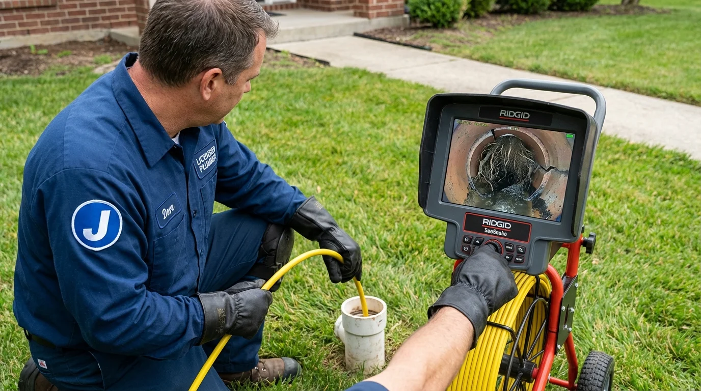 Sewer camera inspection being performed by Johns Plumbing LLC in Beavercreek
