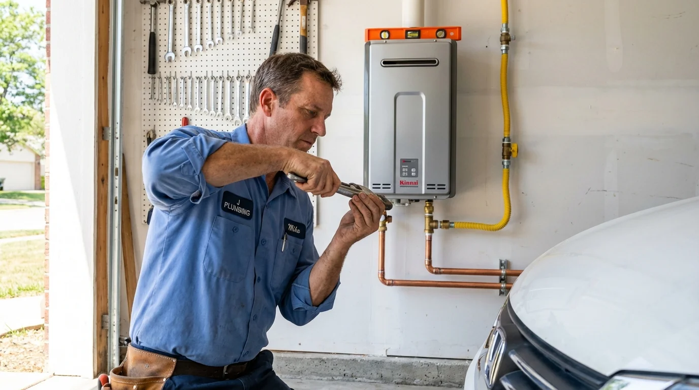 Tankless water heater installation by a Johns Plumbing LLC plumber in Beavercreek
